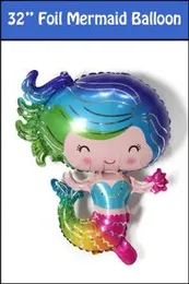 32" Foil Mermaid Animal Ocean Happy Birthday Party