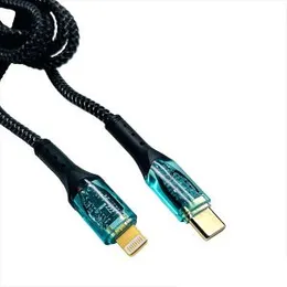 WUW X186 PD 20W Type-C to Lightning Fast Charging Braided Platinum Pin Data Cable 1 Meter
