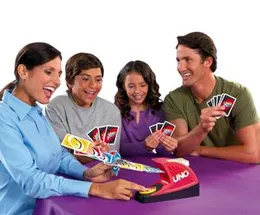 Uno Attack! Fast Family Fun Uno Game - Electronic, Random Rapid Fire Card Shoot-out Card Game