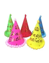 Multi Colour Cardboard Wool Birthday Cap Birthday Party Decorations