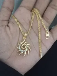 Gold Plated sun design Pendant with chain