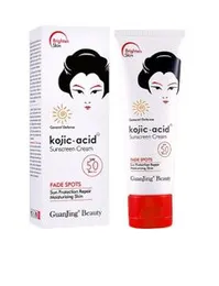 Kojic Acid Sunscreen Cream, SPF 50 PA+++, Sun Protection Repair Moisturising Skin for Face and Body, 80 g