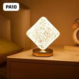 Modern Nodic Bedside Rechargeable Moon Star Crystal Diamond Table Lamp Adjustable Metal Acrylic Desk Led Night Light