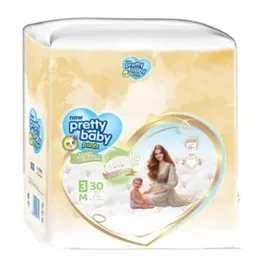 Pretty Baby Pants Diapers | Over Night 12 hour | Medium 30 Pcs