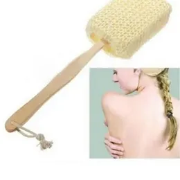 bath Body & Back Brush With Sisal Exfoliate Long Handle Massager Scrubber Shower Bath