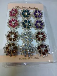 Rhinestone flower brooches