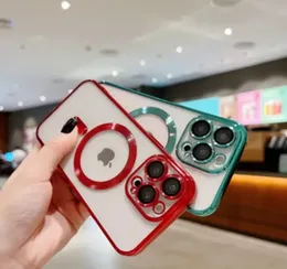 Luxury Plating Case for iPhone 11 Pro and 12 Pro Magnetic Wireless Charging Cover MagSafe Phone Case