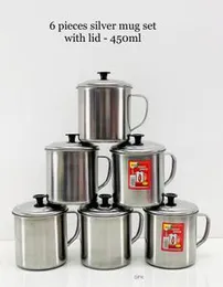 6 Pcs Silver Jug set with lid - 450ml