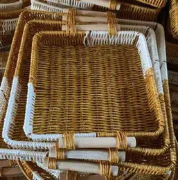 3Pcs woven Rectangle 🍓🍑 basket