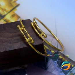 Guaranteed Gold Plated Expandable Free Size Plain Baby Bangle Family Love Gifts Jewelry For Baby.