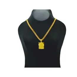 Gold Plated 24Inch Long 6MM Double Albert Chain with Box Ancor pendent for Women.