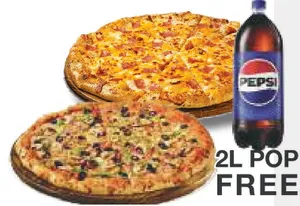 2 FOR 1  (4 Toppings on each) Medium
