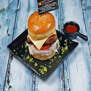Chicken Salami Burger with Cheese