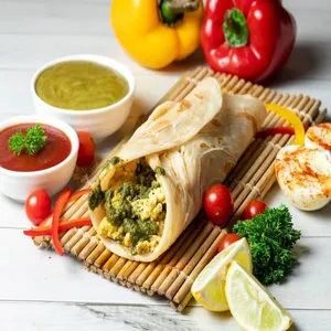 Achari Mushroom Tikka Roll