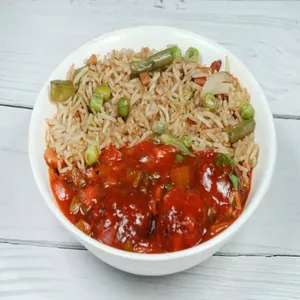 Veg Manchurian with Fried Rice