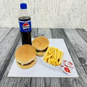 Burger 2pcs Fries & Pepsi