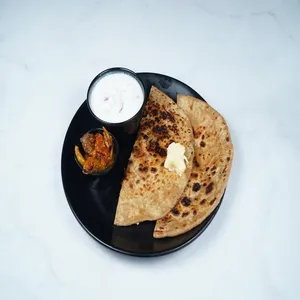 Aloo Paratha + butter+ dahi