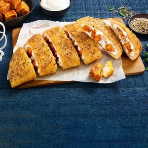 Stuffed Cheese Paneer Tikka and Red Paprika Garlic Bread