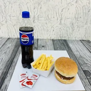 Burger French Fries & Pepsi