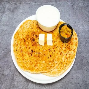 Mooli paratha + butter+ dahi