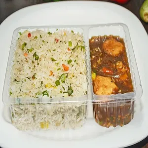 Chilli Paneer with Fried Rice