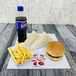 Sandwich 2pcs- Burger- French Fries & Pepsi