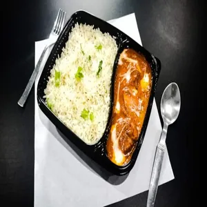 Butter Chicken and Basmati Jeera Rice or Roti Meal