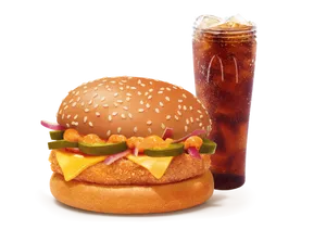 Corn & Cheese Burger + Coke