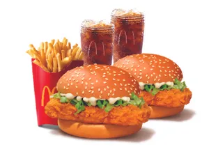 Burger Combo for 2: McSpicy Chicken Burger