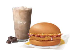 Chicken Surprise Burger + Chocolate Shake