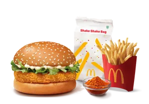 McVeggie Burger + Fries (M) + Piri Piri Mix