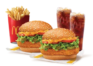 Burger Combo for 2: McSpicy Deluxe Chicken Burger