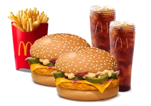 Burger Combo for 2: Grilled Chicken & Cheese