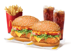 Burger Combo for 2: McSpicy Deluxe Paneer Burger