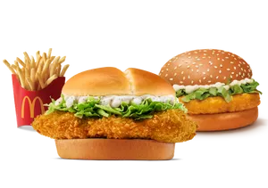 Mc Crispy Chicken Burger + McChicken Burger + Fries (M)