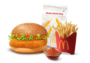 Korean Mc Aloo Tikki Burger+ Korean Shake Shake Fries (M)