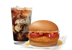 McAloo Tikki Burger + Iced Coffee