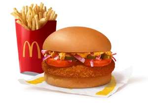 Mexican McAloo Tikki Burger + Fries (L)