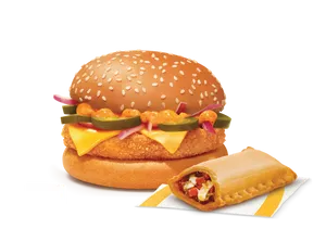 Corn & Cheese Burger + Veg Pizza McPuff