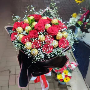 20 Ferrero with 20 Red Roses Bunch