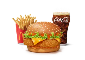 Korean Mc Spicy Premium Paneer Burger Combo (M)
