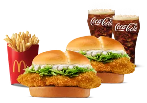 2 Mc Crispy Chicken Burger + Fries (L) + 2 Coke