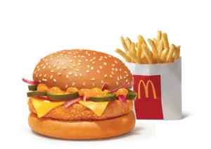 Corn & Cheese Burger + Fries (R)