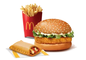 McVeggie Burger + Veg Pizza McPuff + Fries (L)