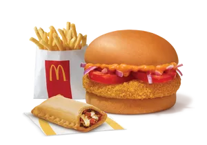 McAloo Tikki Burger + Veg Pizza McPuff + Fries (R)