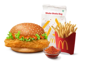 Korean Mc Spicy Chicken Burger + Korean Shake Shake Fries (M)