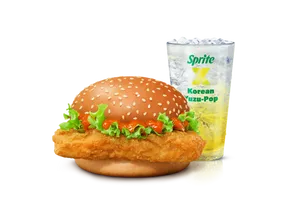 Korean Mc Spicy Chicken Burger +Korean Yuzu- Pop Sprite Combo