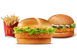 Crispy Veggie Burger + McVeggie Burger + Fries (M)