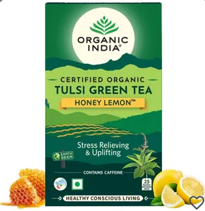 Organic India Tulsi Green Tea Honey Lemon 25 Teabags