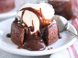 Lava Cake with Ice Cream